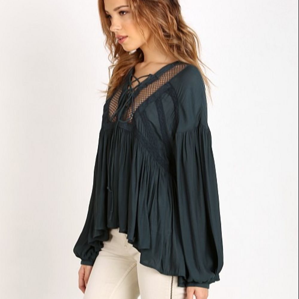 Free People Pebbled Don't Let Go Peasant Top
